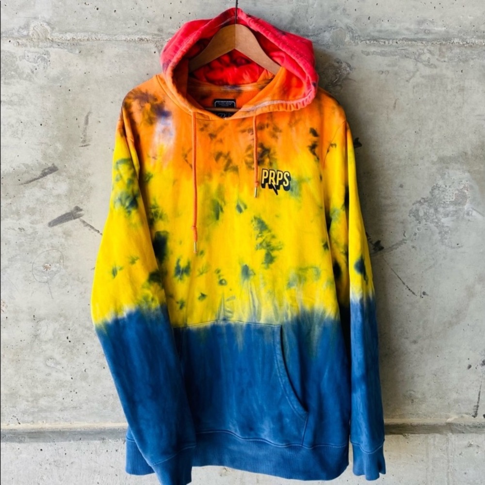 PRPS Bolt Logo Ombré Tie Dye Hoodie Size 2XL